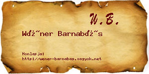 Wéner Barnabás névjegykártya