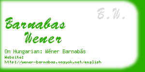 barnabas wener business card