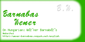 barnabas wener business card